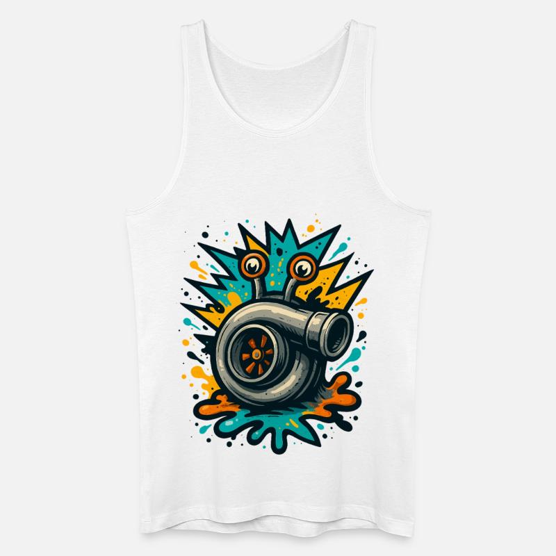 Turbo Schnecke Turbolader Boost Explosion - Männer Bio Tank Top - Weiß