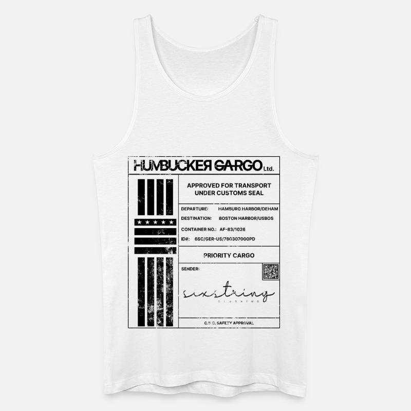 Shipping Label, schwarz - Männer Bio Tank Top - Weiß