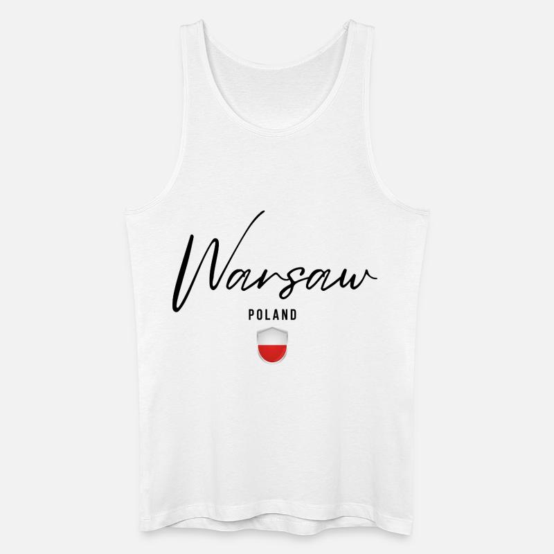 Conception élégante Varsovie, Varsovie Pologne - Débardeur bio Homme - blanc
