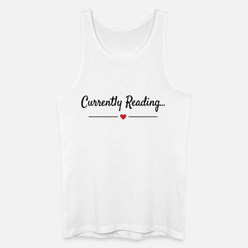 Currently Reading Bücherwurm Spruch - Männer Bio Tank Top - Weiß