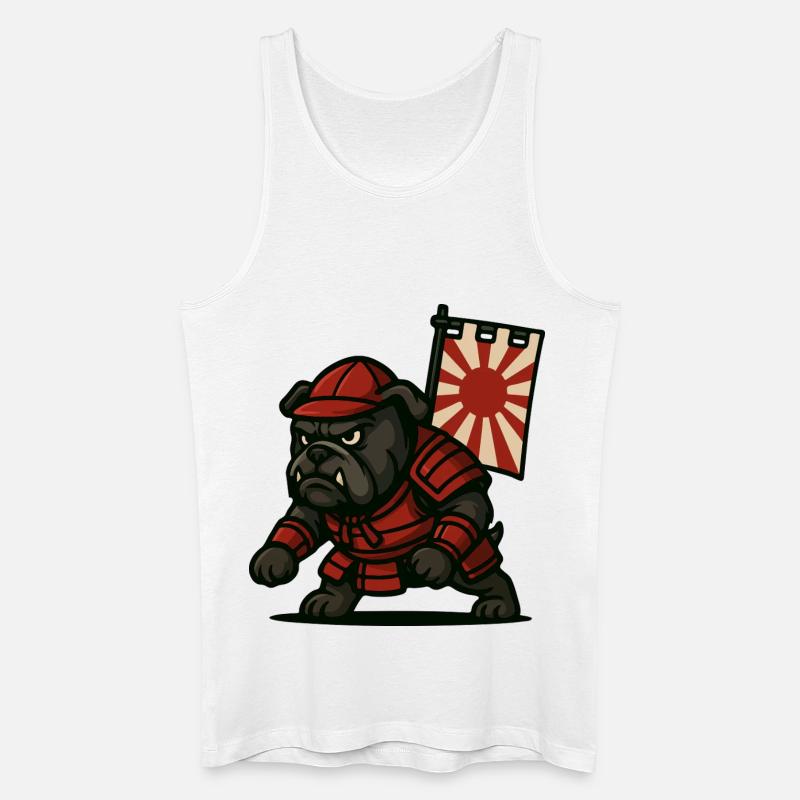 Bulldogge Samurai Rising - Männer Bio Tank Top - Weiß