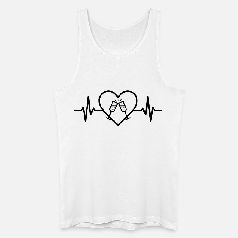 Prickelnde Gläser Herz Anstoßen Feier - Männer Bio Tank Top - Weiß