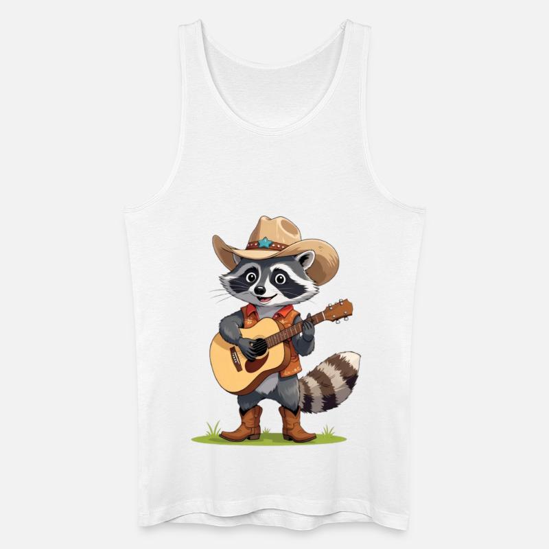 Waschbär Ranchero - Männer Bio Tank Top - Weiß