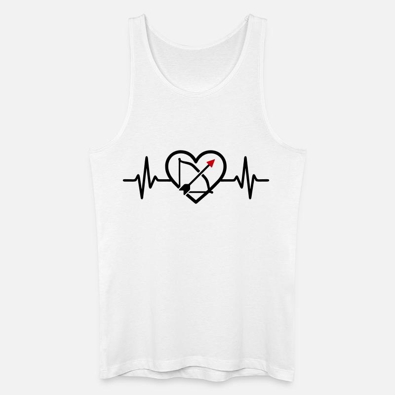 Bogenschießen Herz Pfeil Bogen Sport - Männer Bio Tank Top - Weiß