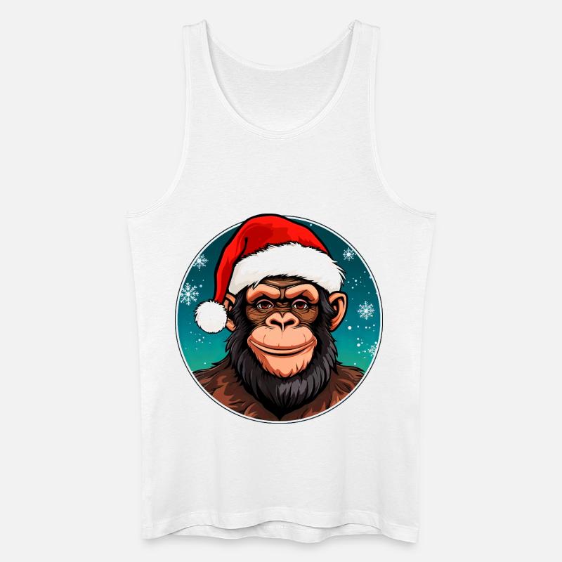 Weihnachten Schimpansen - Männer Bio Tank Top - Weiß