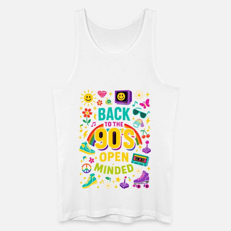 Back To The 90'S Open Minded - Männer Bio Tank Top - Weiß