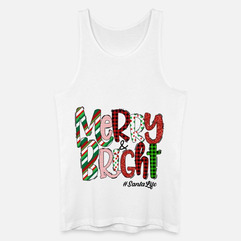 Merry Bright Festive Plaid Pattern - Männer Bio Tank Top - Weiß