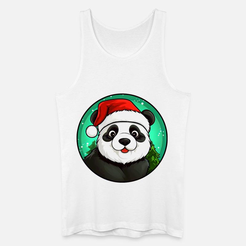 Panda Weihnachtsmann - Männer Bio Tank Top - Weiß