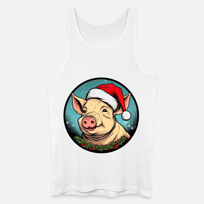 Ferkel Weihnachten - Männer Bio Tank Top - Weiß
