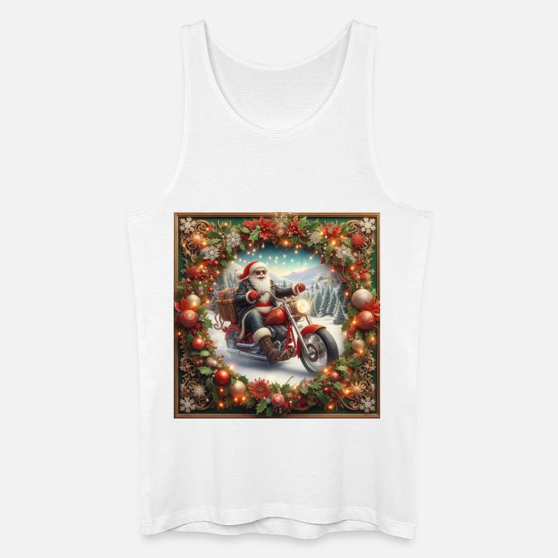 Weihnachtsmann auf einem gerahmten Motorrad - Männer Bio Tank Top - Weiß