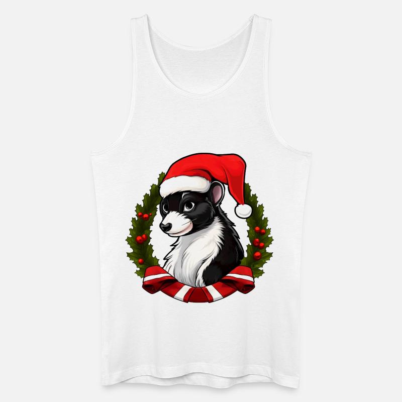 Stinktier Weihnachtsmann - Männer Bio Tank Top - Weiß