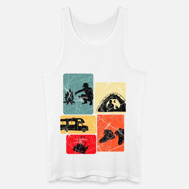 Abenteuerabend Camping Silhouetten - Männer Bio Tank Top - Weiß