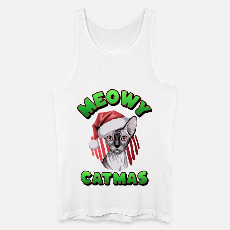 Weihnachts-Sphynx-Katzen-Weihnachtsmann - Männer Bio Tank Top - Weiß