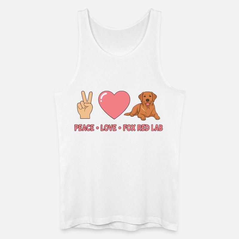 Peace Love Fox Red Lab - Männer Bio Tank Top - Weiß