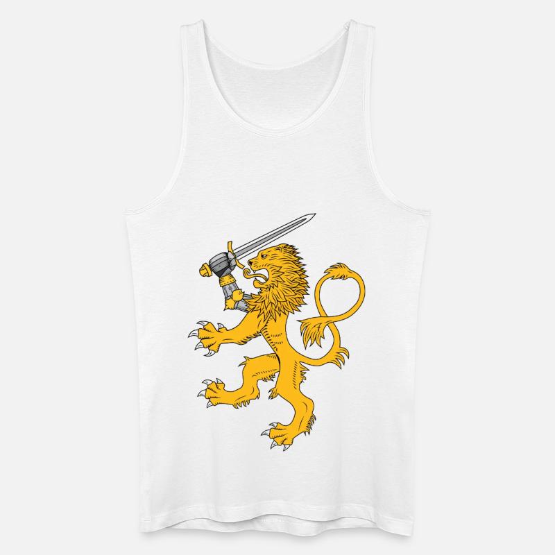 Aalto Asko Kunstheraldischer Löwe - Männer Bio Tank Top - Weiß