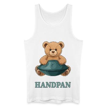 Ours en peluche Handpan - Débardeur bio Homme - blanc - Devant