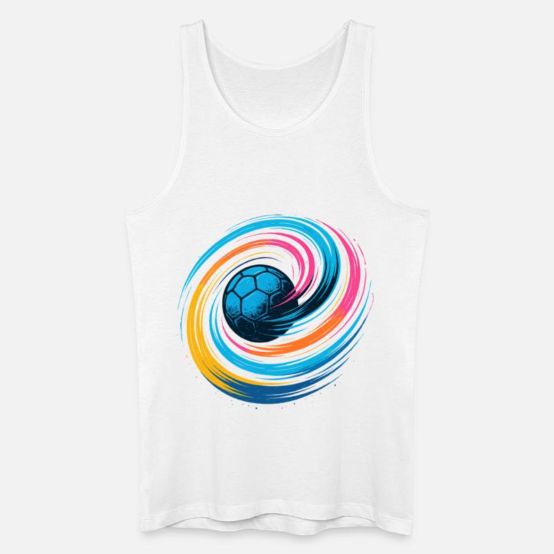 Handball Neon Ball, bunter Wirbelwurf, Dynamik - Männer Bio Tank Top - Weiß