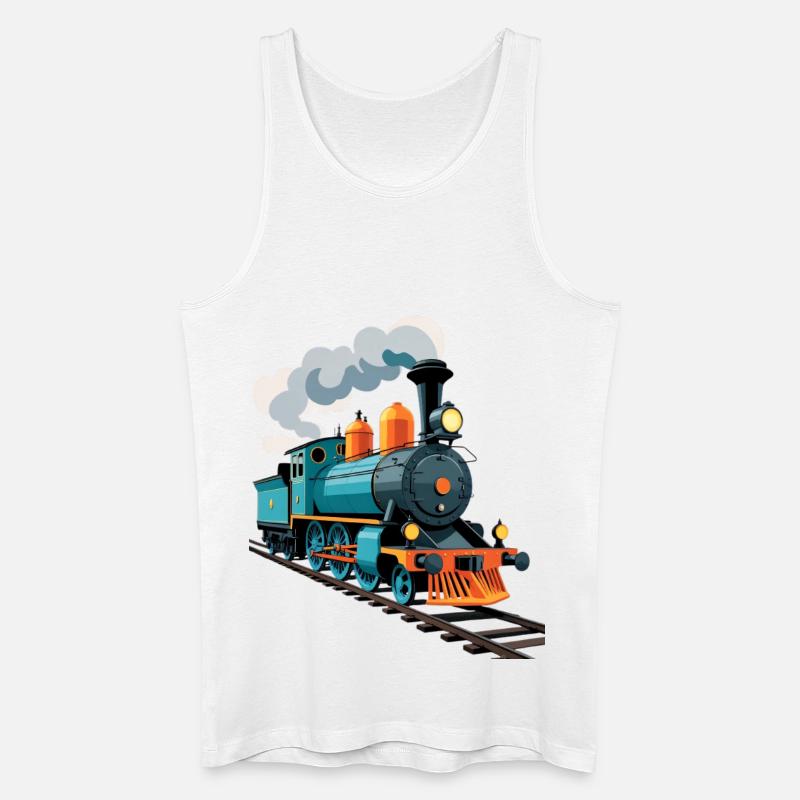 Dampflok Farbexplosion - Männer Bio Tank Top - Weiß