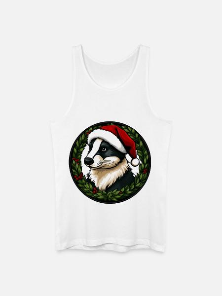 Weihnachten Dachse - Männer Bio Tank Top - Weiß