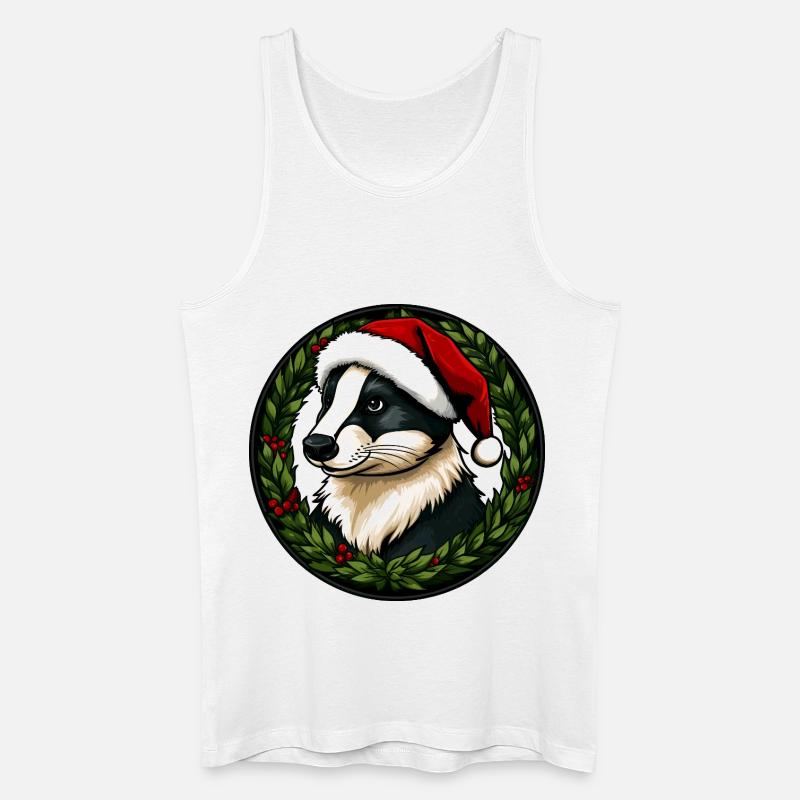 Weihnachten Dachse - Männer Bio Tank Top - Weiß