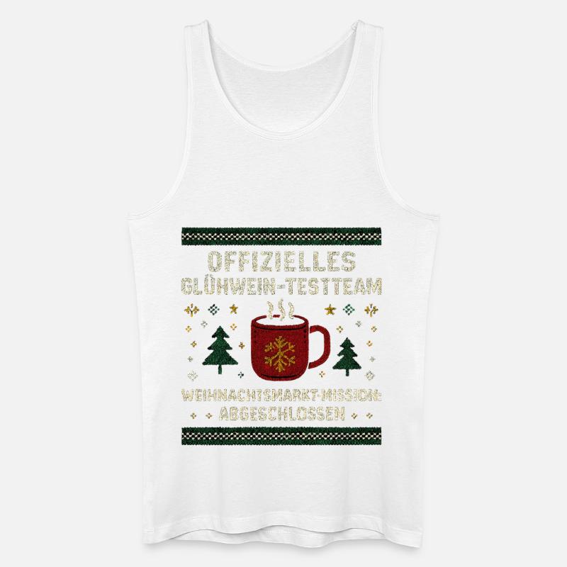 Glühwein Testteam, Weihnachtsmarkt Held - Männer Bio Tank Top - Weiß