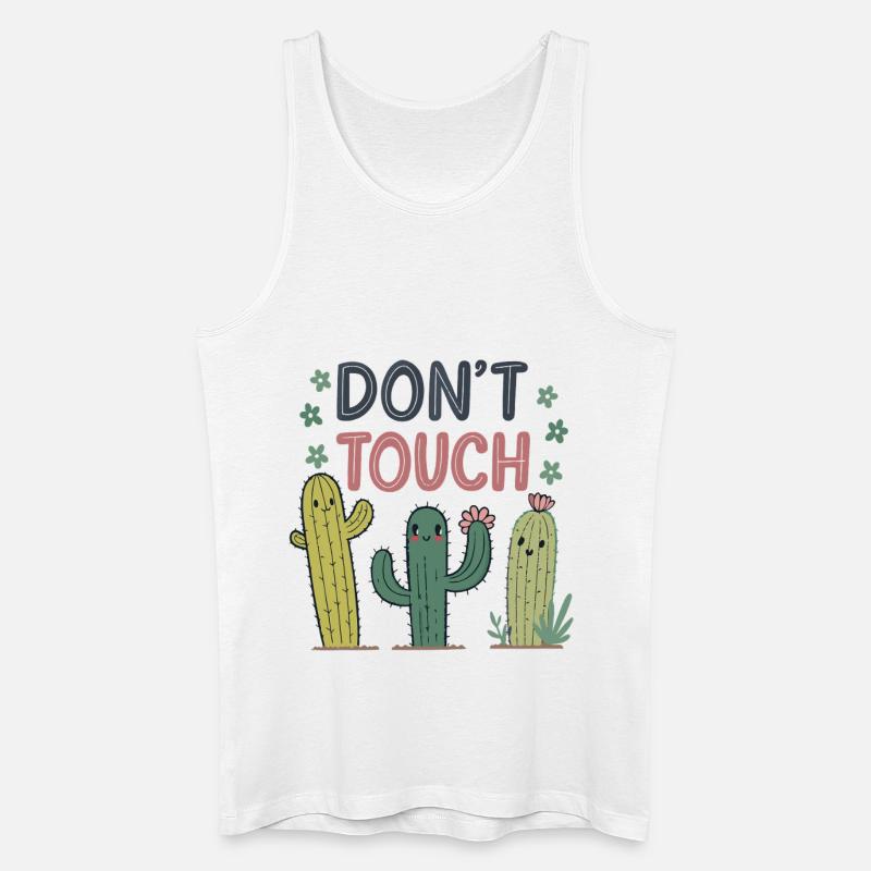 Fass den glücklichen Kaktus nicht an - Männer Bio Tank Top - Weiß