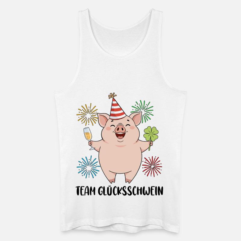 Team Glücksschwein Silvester - Männer Bio Tank Top - Weiß
