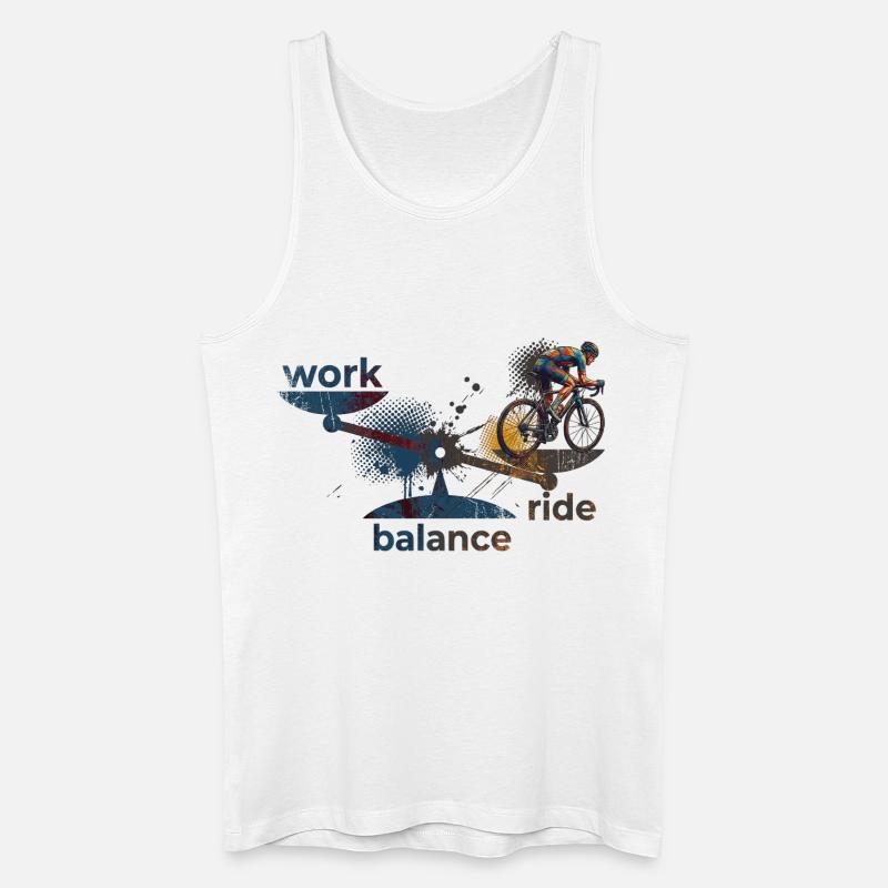 work - ride - balance: Achte darauf! - Männer Bio Tank Top - Weiß