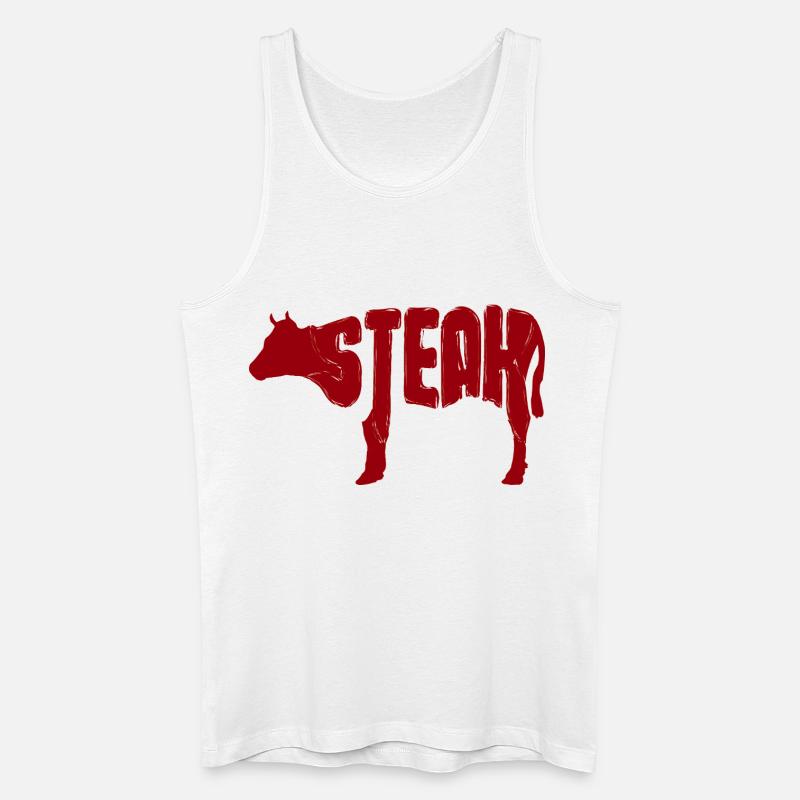 Rotes Steak Rind Silhouette - Männer Bio Tank Top - Weiß