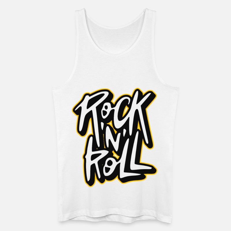 Rock 'n' Roll Graffiti-Stil Skript-Logo - Männer Bio Tank Top - Weiß