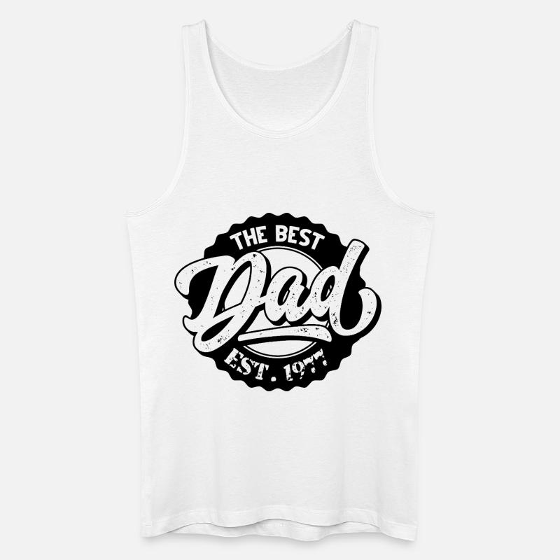 The Best Dad EST 1977 - Männer Bio Tank Top - Weiß