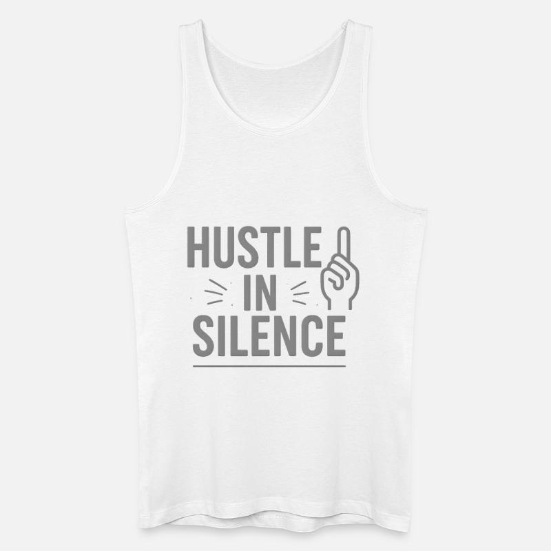 Hustle in Silence Icon Tee - Männer Bio Tank Top - Weiß
