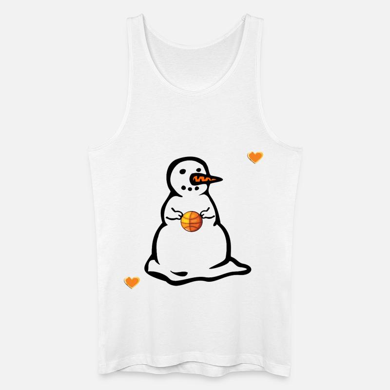 Winter Basketball Kinder Schneemann - Männer Bio Tank Top - Weiß