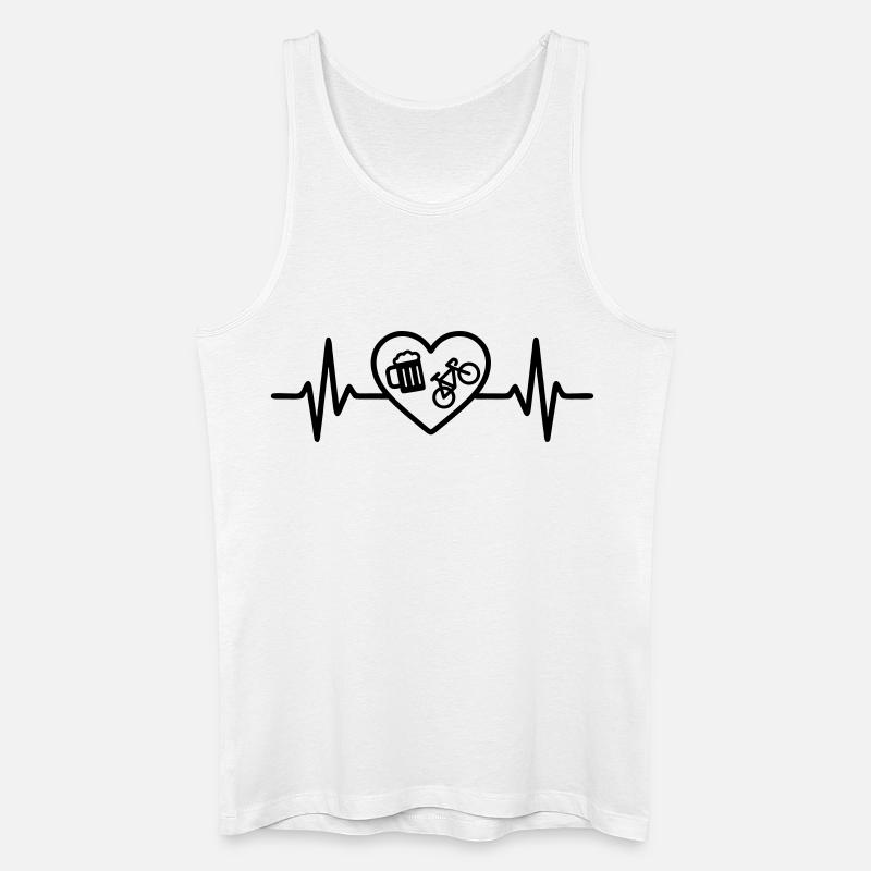 Herz Fahrrad Bier - Männer Bio Tank Top - Weiß
