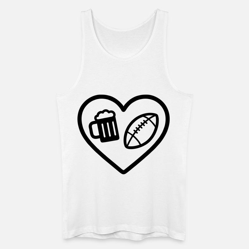 Heart Rugby Bier - Männer Bio Tank Top - Weiß