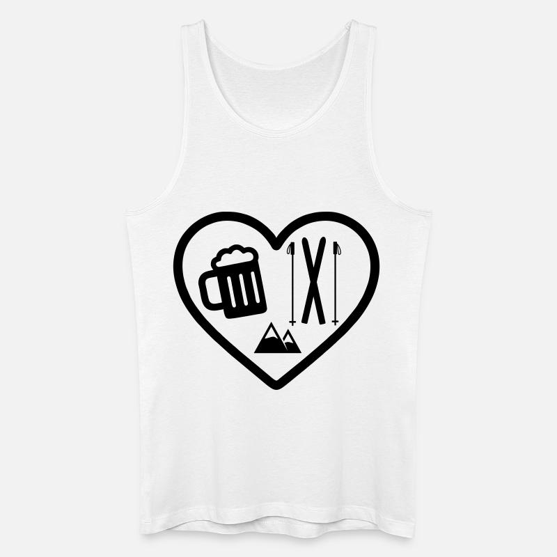 Heart Ski Bier - Männer Bio Tank Top - Weiß