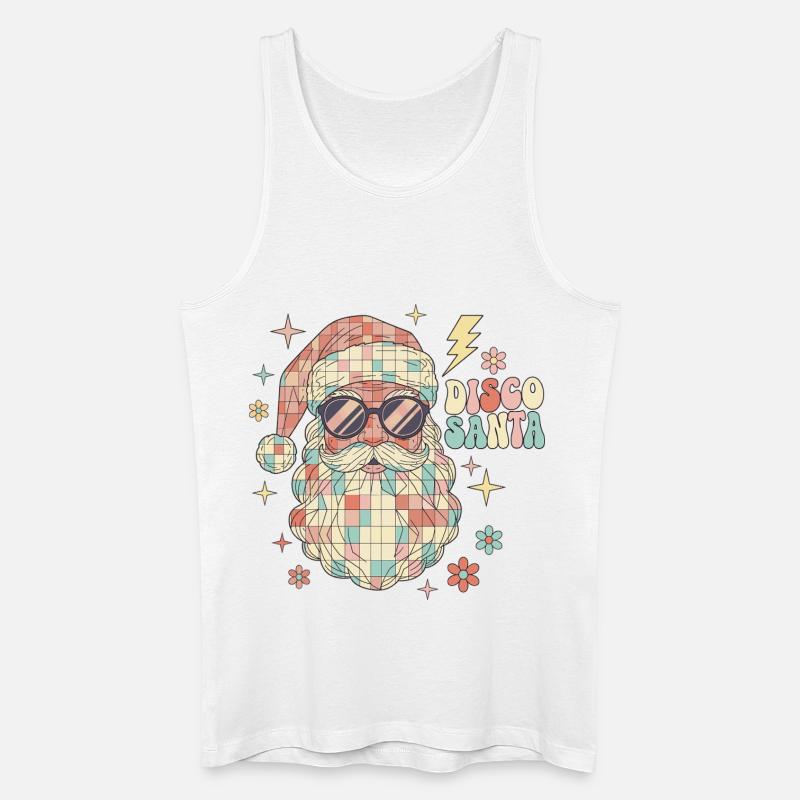Techno Disco Weihnachtsmann Discokugel Lustig - Männer Bio Tank Top - Weiß