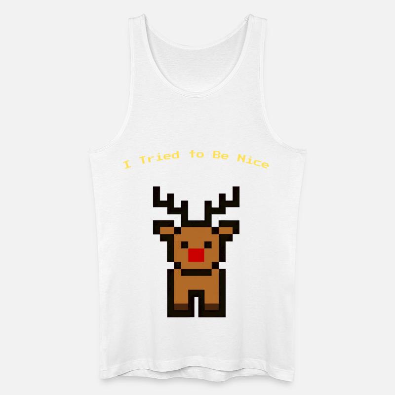 Pixel Rudolph - Männer Bio Tank Top - Weiß