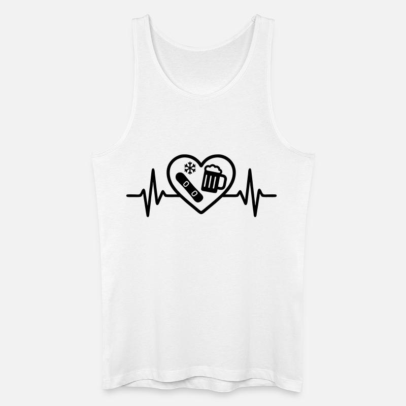 Herz Snowboard Bier - Männer Bio Tank Top - Weiß
