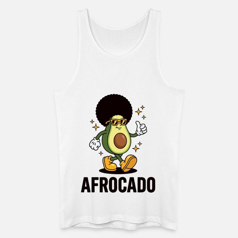 AFROCADO – Funky Avocado mit Afro & Style - Männer Bio Tank Top - Weiß