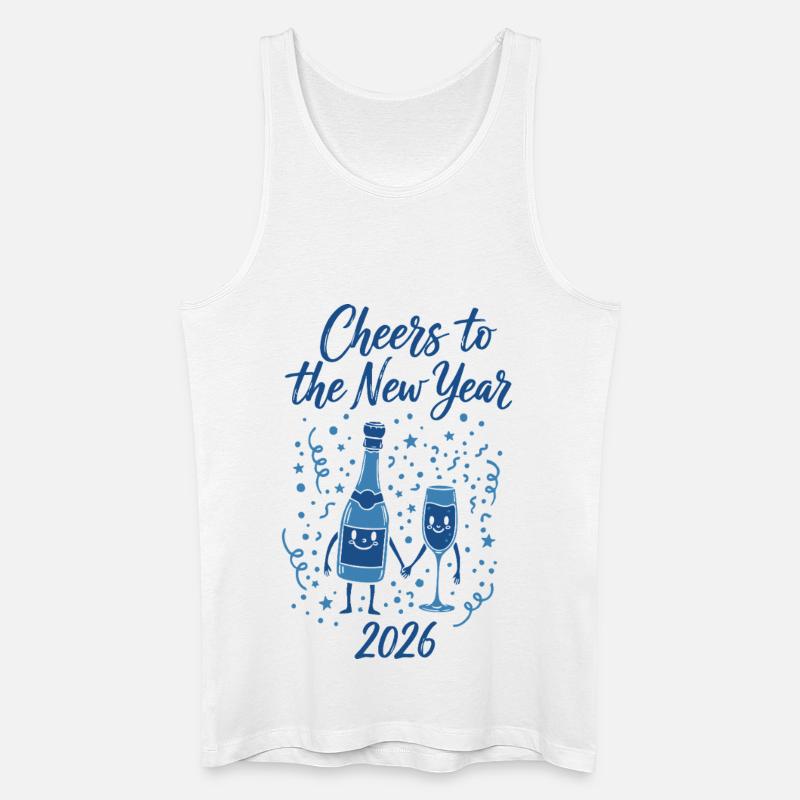 Prost auf die Neujahrsfeier 2026 - Männer Bio Tank Top - Weiß