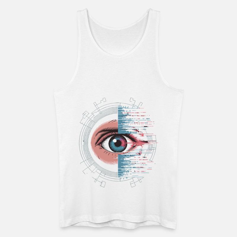 Futuristisches Auge mit Glitch Effekt - Männer Bio Tank Top - Weiß