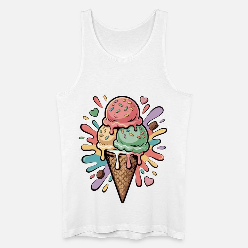 Bunte Eiscreme Explosion - Männer Bio Tank Top - Weiß