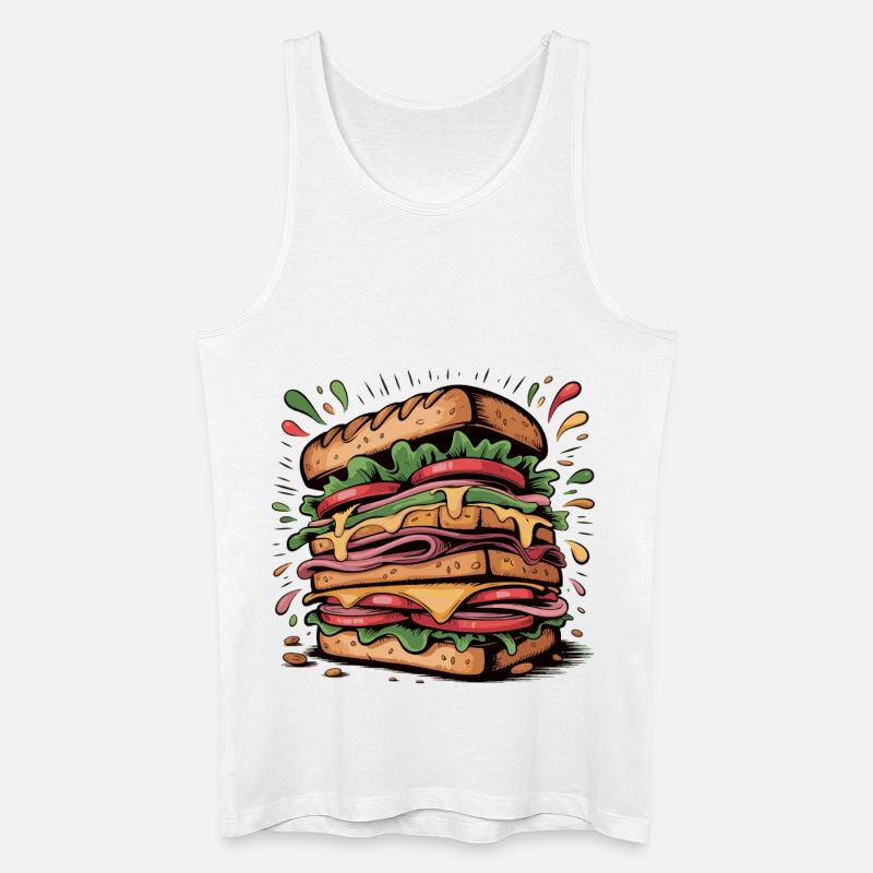 Burger Pop Art Explosion - Männer Bio Tank Top - Weiß