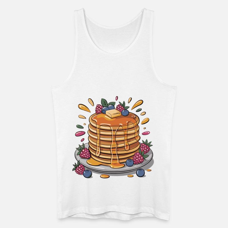 Syrup-Pfannkuchen mit Beeren - Männer Bio Tank Top - Weiß