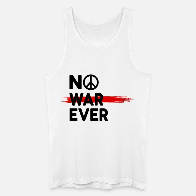 No War Ever Frieden Peace Zeichen - Männer Bio Tank Top - Weiß