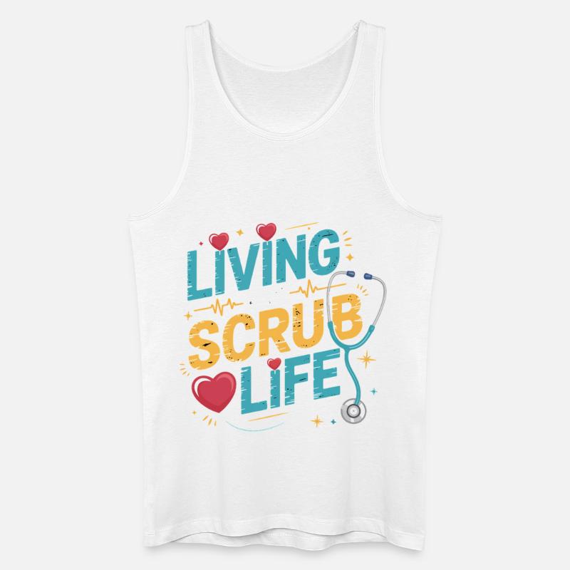Leben im Scrub-Leben - Männer Bio Tank Top - Weiß