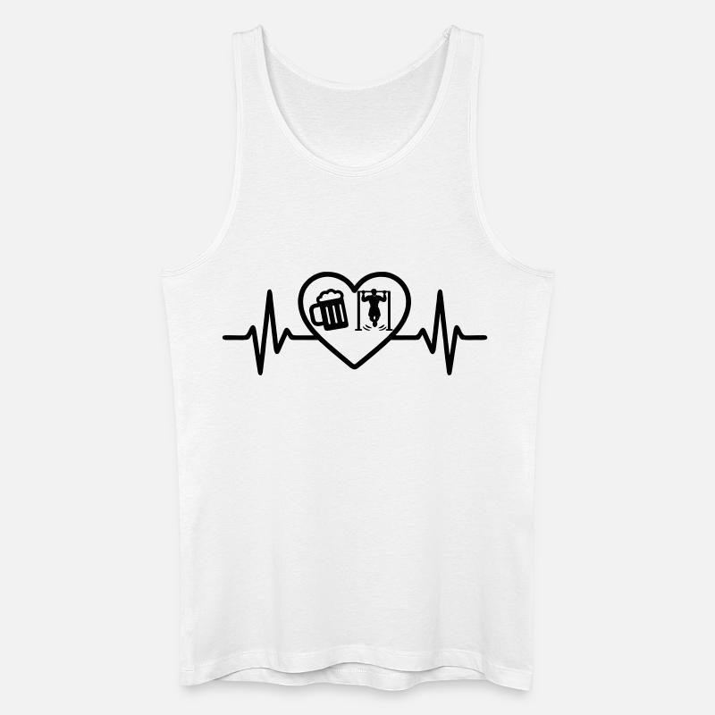 Herz Street Workout Bier - Männer Bio Tank Top - Weiß