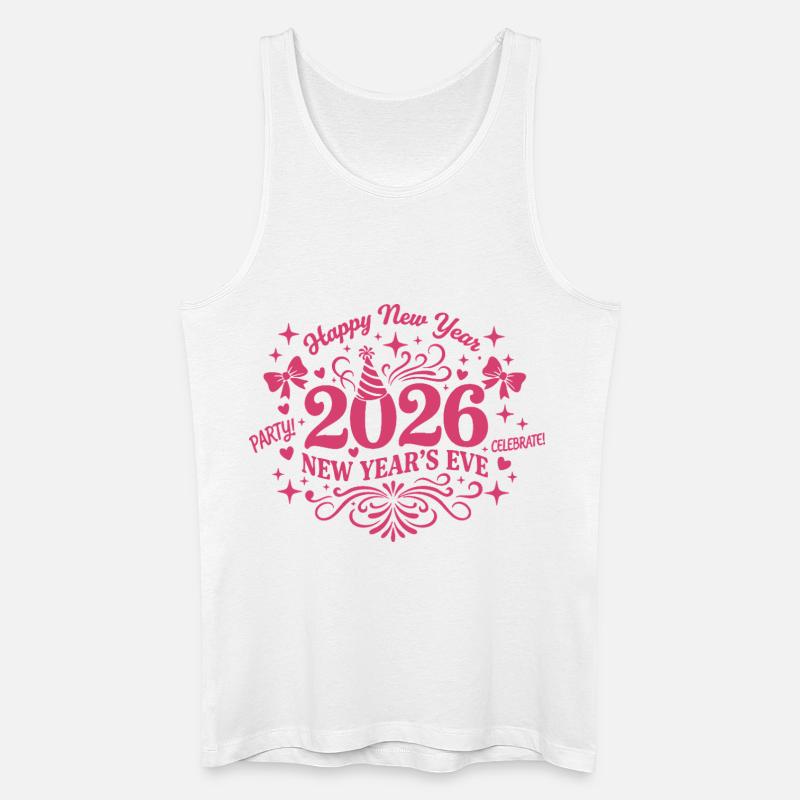 Feiern Sie Silvester-Feuerwerksdesign 2026 - Männer Bio Tank Top - Weiß