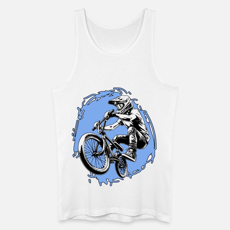 BMX Sprung Stunt blau - Männer Bio Tank Top - Weiß
